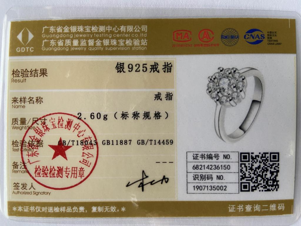 925 Silver Color Flower Crystal 7-10 Ring For Women Fashion Accessories Jewelry