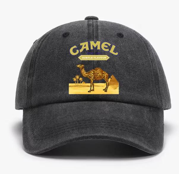 Popular Camel Trophy Vintage Washed Cap Old Daddy Printed Cap Cowboy Driver Hat