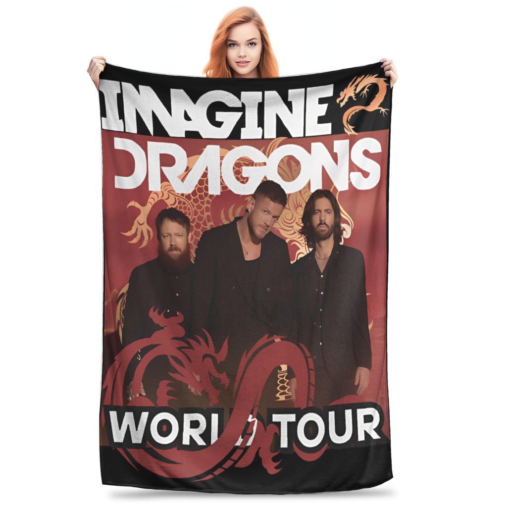 Imagine Dragons Группа Loom Мировой Тур 2025 Плед Различные Размеры Уютный и Легкий Пледы для Дивана и Кровати