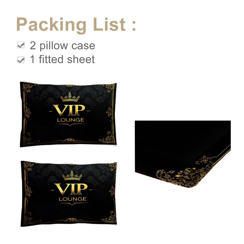 Комплект постельного белья Crown Vip Pattern из 3 предметов с двумя наволочками, подходит для гостиной и спальни (Комната, Декор)
