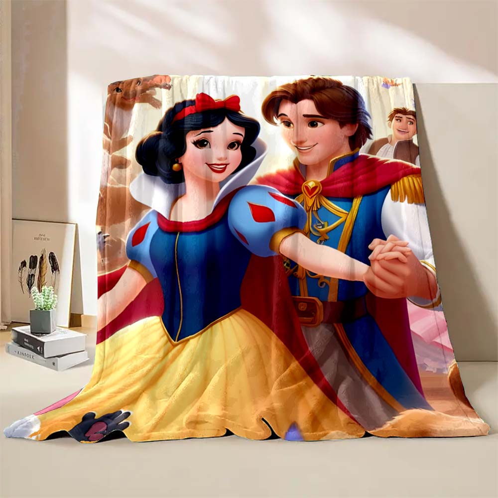 Classic Snow White and The Seven Dwarfs Printed Blanket Gift for Daughter LivingRoom Sofa Bedroom Chair Decor Blanket Multi-Size