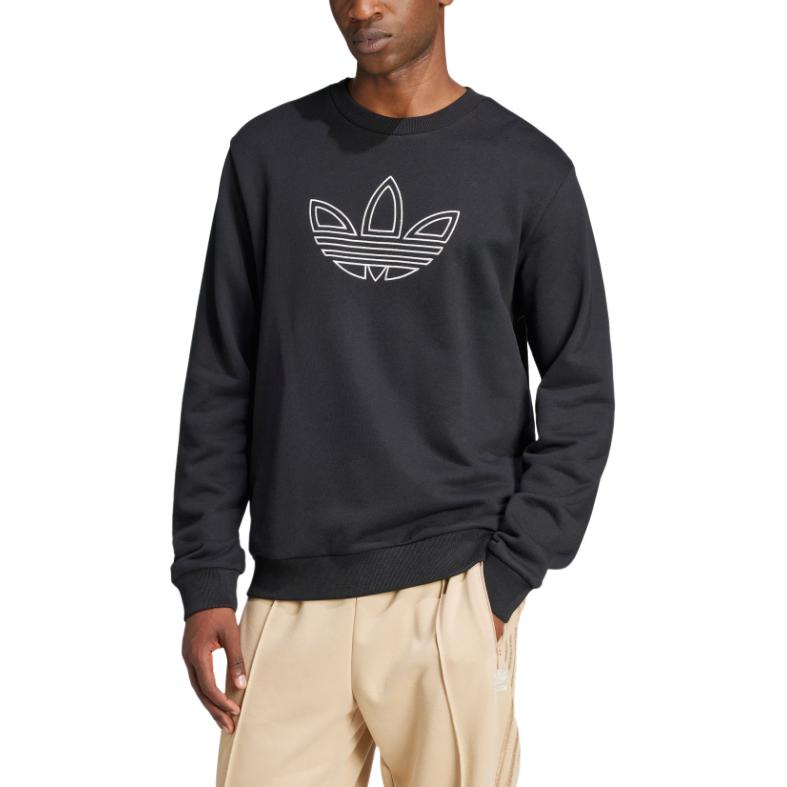 adidas Оригинальный мужской свитшот TREFOIL CREW Черный JJ1513