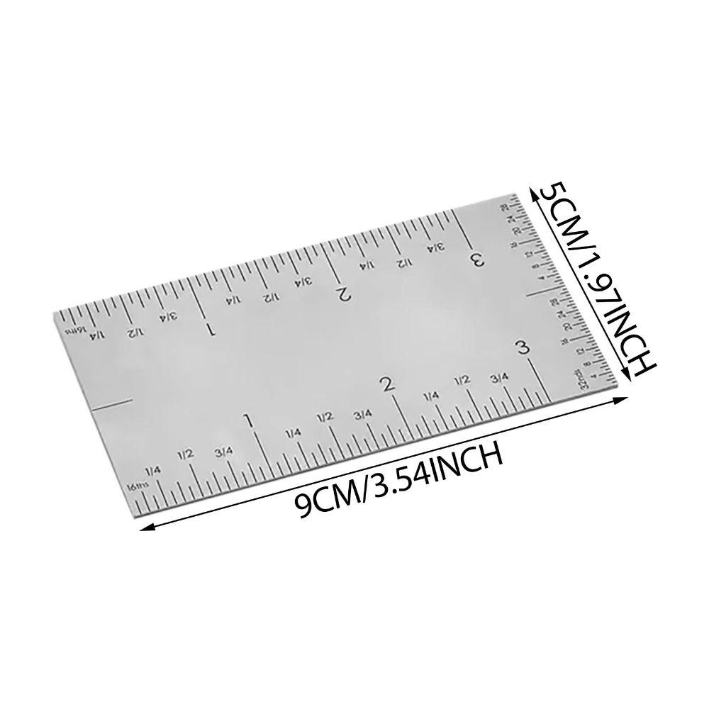 Finish Square Edge Ruler Precision Woodworking Ruler Versatile 3inch Pocket Ruler Tool