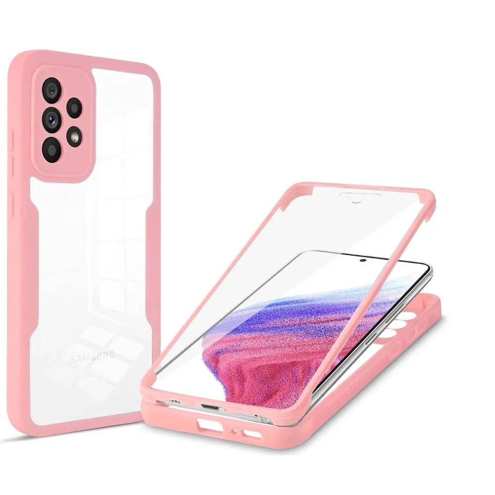 Двусторонний прозрачный чехол на 360 градусов для Samsung Galaxy iPhone Xiaomi Redmi Note POCO OPPO Pixel, объектив камеры, экран, полная защита, чехол для телефона