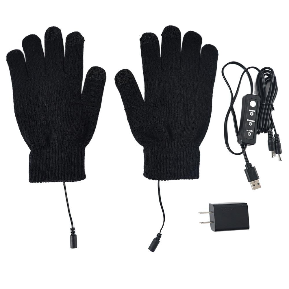 Winter USB Heated Gloves Warm Knitting Gloves New Winter Touchscreen Gloves for Indoor Outdoor