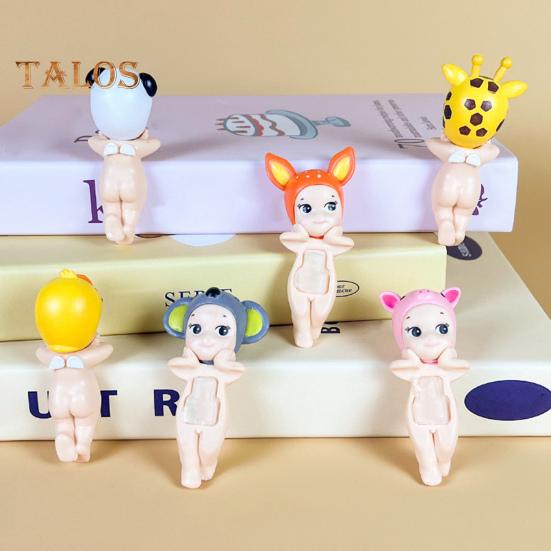 12 шт., держащая подбородок ангела, кукла, фрукт, головной убор, животное, фигурка ангела, ПВХ, мультяшная фигурка ангела, книжная полка, настольное украшение, орнамент