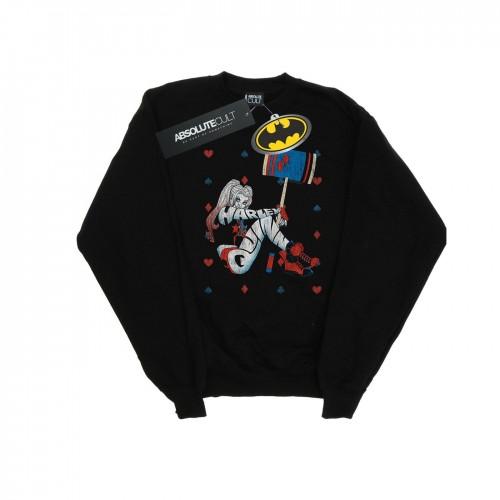 DC Comics Womens/Ladies Harley Quinn Playing Card Suit Sweatshirt