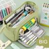 Large Capacity Pen Pouch Double-Layer Pencil Case Multifunctional Stationery Box Creative Handheld Pencil Bag Learning Supplies