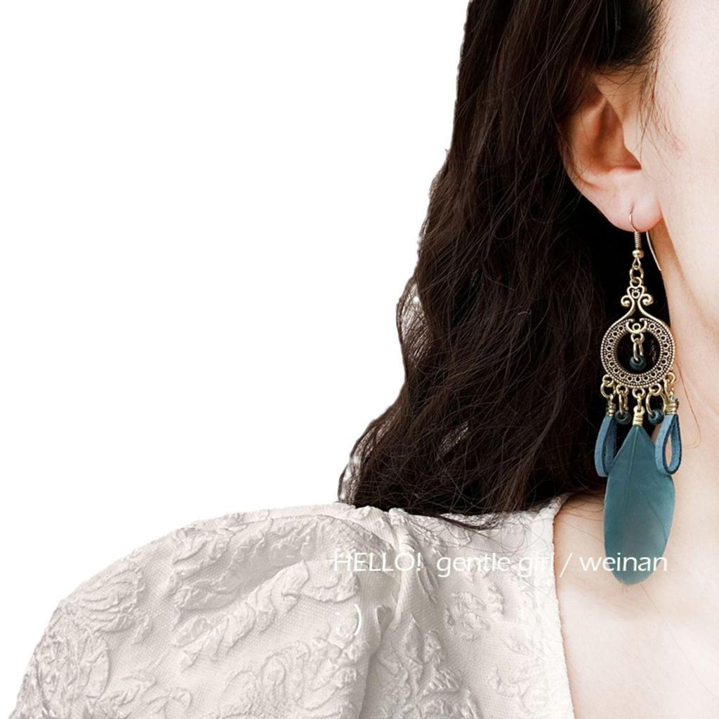 Богемные серьги-кисточки с искусственным серебряным пером для москитных спиралей: Летние ретро этнические серьги