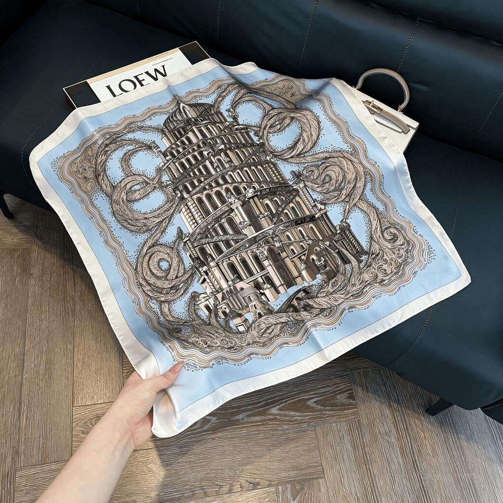 Silk scarf small square scarf feeling headband tied hair spring summer autumn feeling trend versatile fashion tied bag scarf scarf