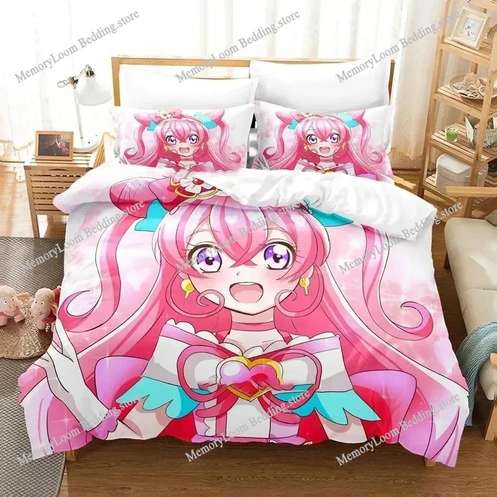 Постельное белье Pretty Cure Односпальное Двуспальное Полный Размер Queen King Размер Комплект Постельного Белья Для Взрослых Детей Спальни Пододеяльник Комплекты 3D Печать Аниме Комплект Простыней