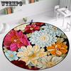 Круглый ковер Цветок Противоскользящий коврик Дом Спальня Прикроватный круглый ковер