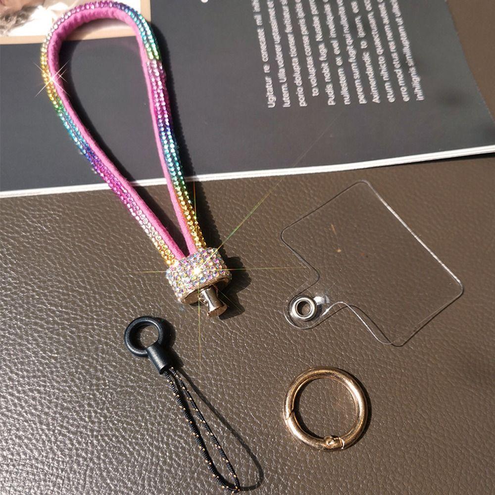 Блестящий бриллиантовый кристалл, шнурок-брелок против потери, подвесной шнур, ремешки на запястье, аксессуары для телефона