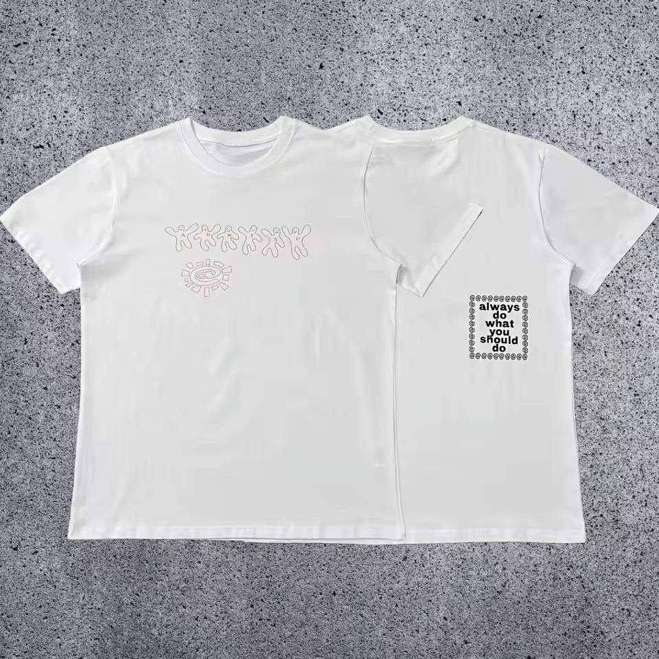 Best Summer AD 2026 WYSD Short-sleeved Sun Roll Fun Printed American High Street Skateboard Cotton Round-neck T-shirt