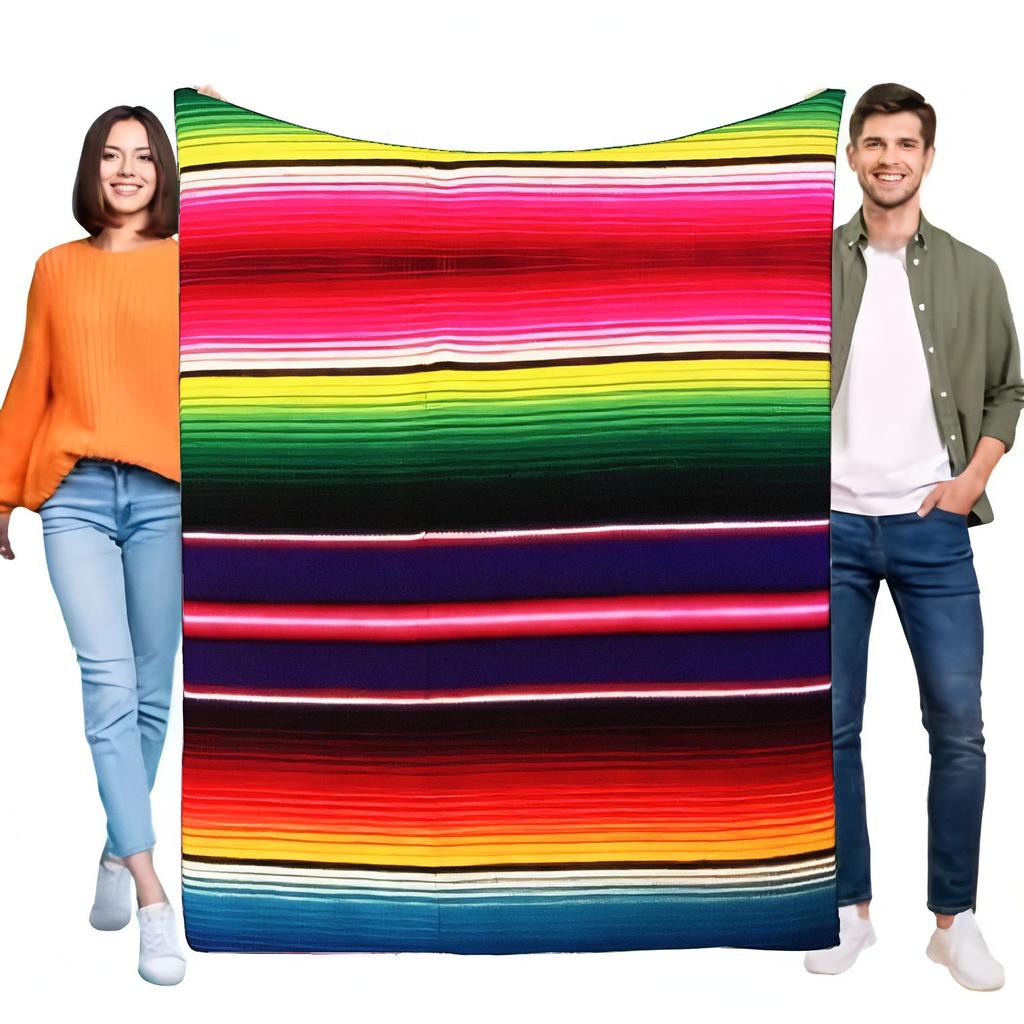 Colorful Mexican Blanket Soft Handwoven Throw Perfect for Home Decor Picnic Beach or Outdoor Use Cozy Lightweight Gift for F