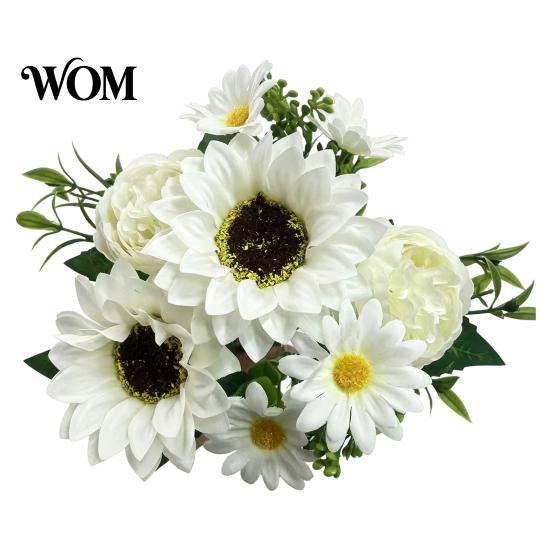 Romantic Aesthetic Flowers for Bedroom Sunflower Artificial Flowers, Realistic Fake Bouquet Wedding Home, Rustic Reusable Silk Floral Stems