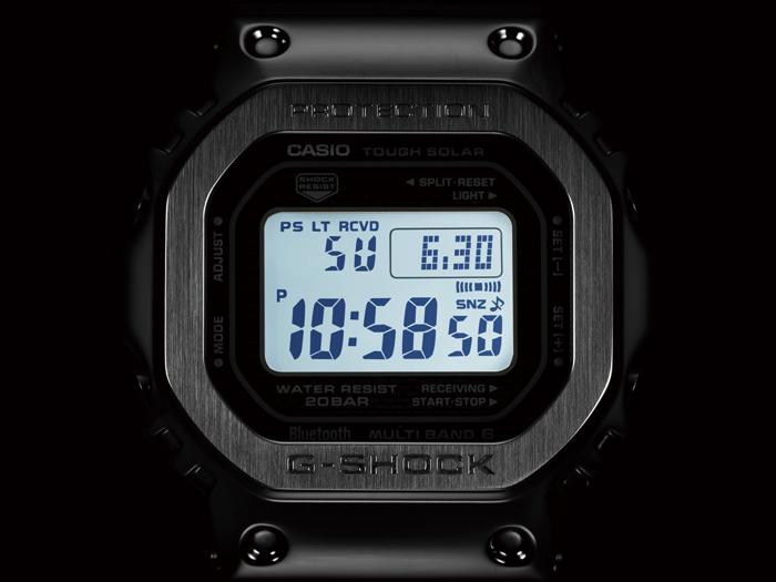 Casio Мужские кварцевые часы GMW-B5000D-1 из нержавеющей стали, водонепроницаемые до 200 м, ударопрочные