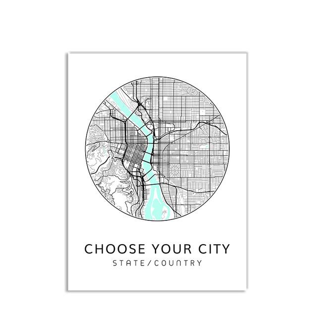 Скандинавский минималистичный холст, картина с картой мира, плакат, Бостен Лэндон, Нью-Йорк, настенное искусство, украшение для дома, комнаты, цитаты, без рамки