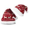 2024 Santa Hat: Double-Sided Plush with Velvet Print for Adults & Children