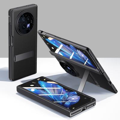 Для vivo X Fold3 Чехол Кожаное покрытие ПК Магнитная подставка Чехол для телефона с HD защитной пленкой для экрана