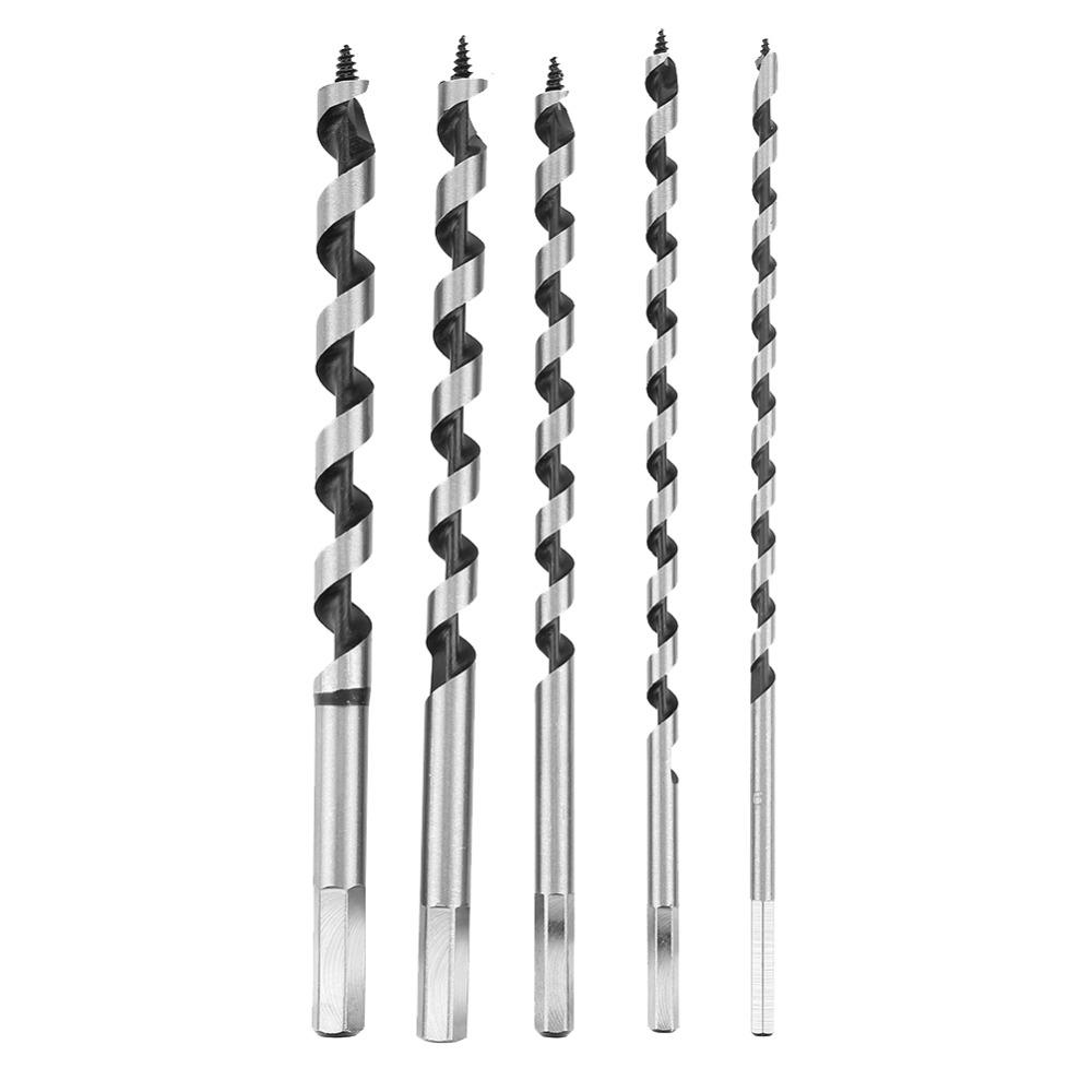 5pcs Carbon Steel Fast Cut Auger Bit Hardened Alloy Steel Wood Drill Bit Set  Wood Drilling