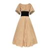 Women's Round Neck Dress Flare Sleeve Off Shoulder Medieval Vintage Dresses with Corset Patchwork Ball Gown