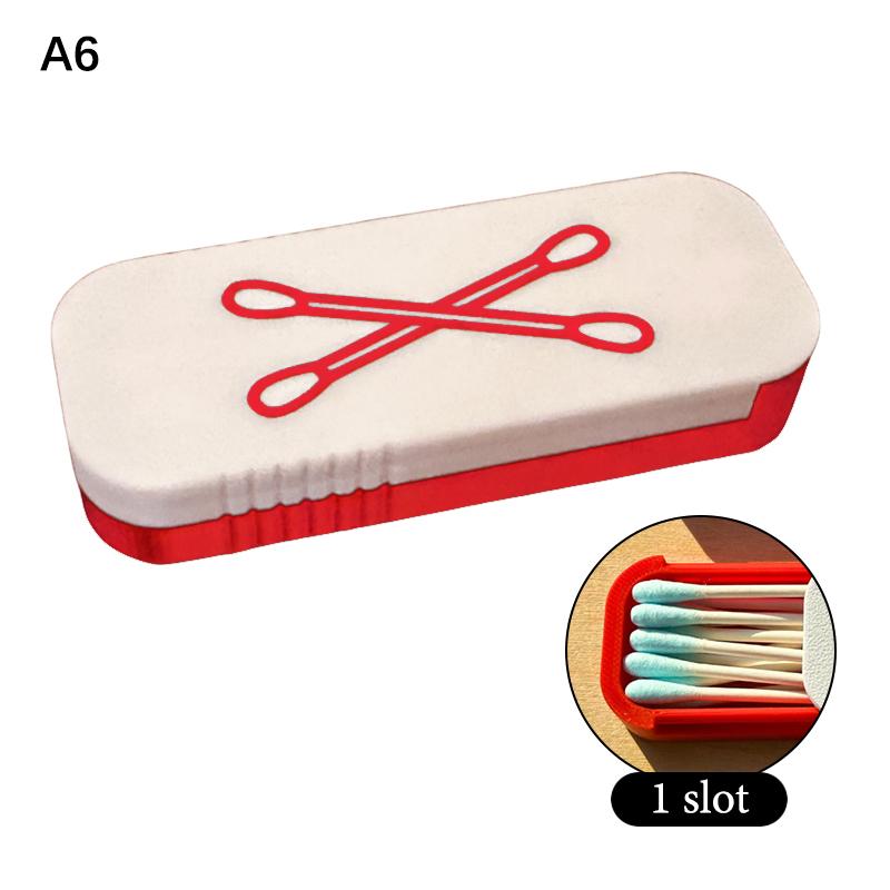 1pc Mini Sliding Cotton Swab Storage Box Portable Swab Case For Travel And Daily Use Multi-Compartment Dust-Proof Keeps Clean