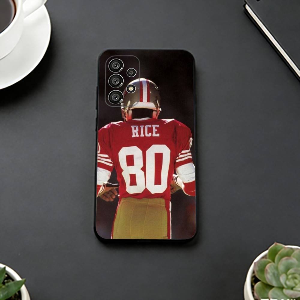 American Football Jerry R-Rice Phone Case For Samsung S25,S24,S21,S22,S23,S30,Ultra,S20,Plus,Fe,Lite,Note,10,Black Cover