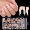120pcs/box Acrylic French False Nails Medium Length Square Armor Full Cover Nail Tips Removable Mixed Size Press On Nails
