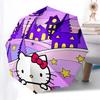 1pc Hello Kitty Christmas Edition Automatic Opening/Closing Umbrella with Foldable Design, 8-Rib Iron Frame Outdoor Umbrella, Festive Gift for Fans, T