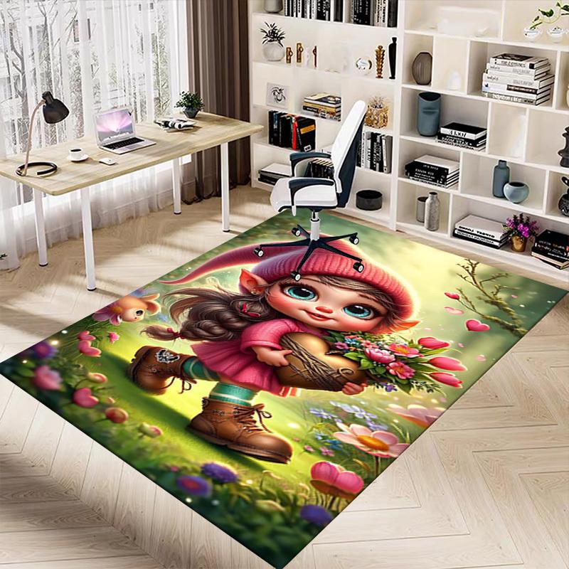 1PC elf flowers Extra Large Non Slip Floor carpet, Office, family, Studio   Large Area Rug Indoor Rugs, Bold Statement Piece