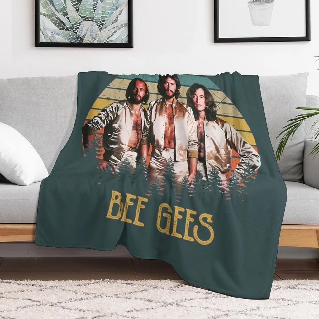 Vintage Live Andy Bee Gees Band 80s Gift Men Women Throw Blanket All Weather Soft Throw Blanket for Sofa
