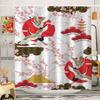 Japanese Style Koi Cherry Blossom Pattern Bathroom Shower Curtain Bathroom Partition Curtain Light Opaque Waterproof