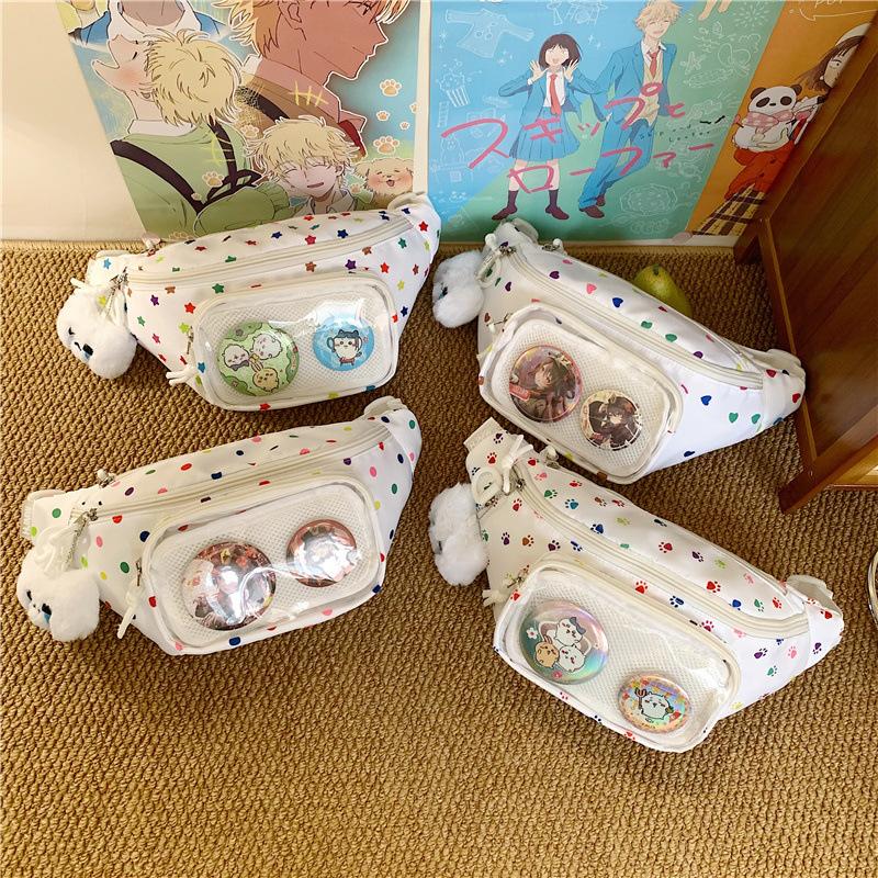 Женская сумка через плечо Прозрачная нагрудная сумка с принтом Студенческая сумка через плечо