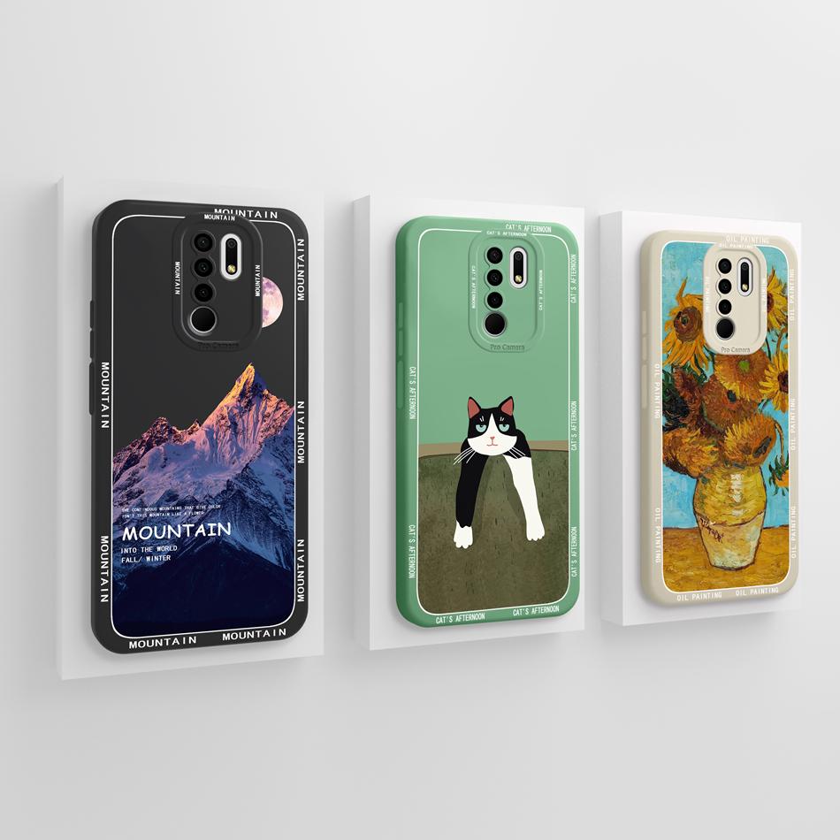 Для Redmi 9 9A 9C 9T Чехол Милый Панда Мягкий Жидкий Силикон Корпус Телефона Для Xiaomi Redmi9 Power Высококачественная Прочная Задняя Крышка