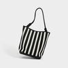Women Tote Bag Striped SOFT Leather Casual Fashionable Simple Shoulder Bag Large Capacity Purses and Handbags Female Bucket Bags