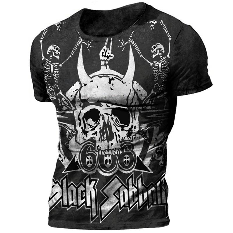 Summer T-shirt Hip Hop Series Digital 3D Printed Men's Street Short Sleeved Sports T-shirt Top