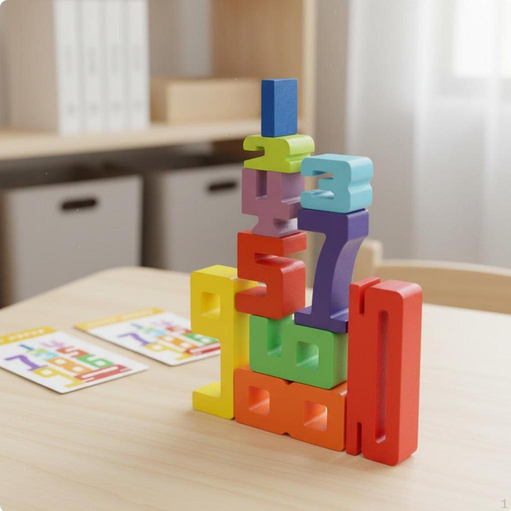 Деревянные блоки с цифрами для stacking. Учимся играя. Цветная головоломка. Раннее развитие.