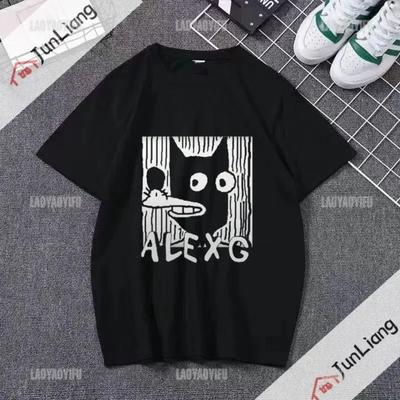 Футболка Alex G с забавным принтом Модный стиль Готический повседневный топ Свободная короткорукавная рубашка с круглым вырезом женская одежда топ y2k