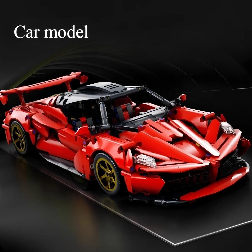 1:14 Красный конструктор спортивный автомобиль игрушка на радиоуправлении, игрушка-конструктор автомобиль, подарок на день рождения, модель спортивного автомобиля сделай сам, детский подарок