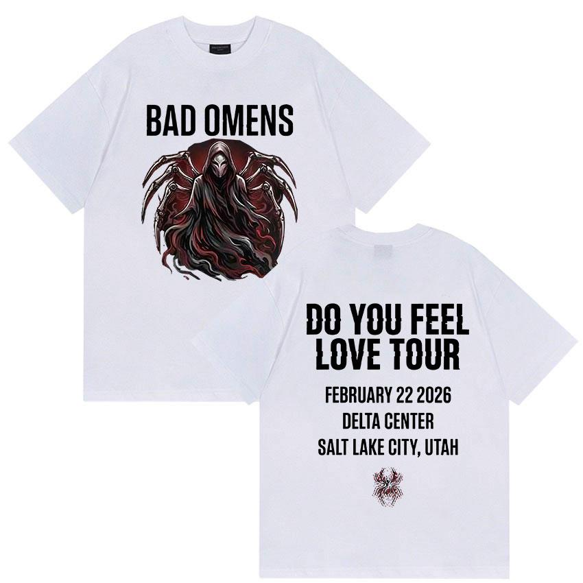 Rock Band Bad Omens Do You Feel Love Tour 2026 Графические Футболки Мужские Готические Винтажные Хлопок Y2k С Коротким Рукавом Топ Streetwear
