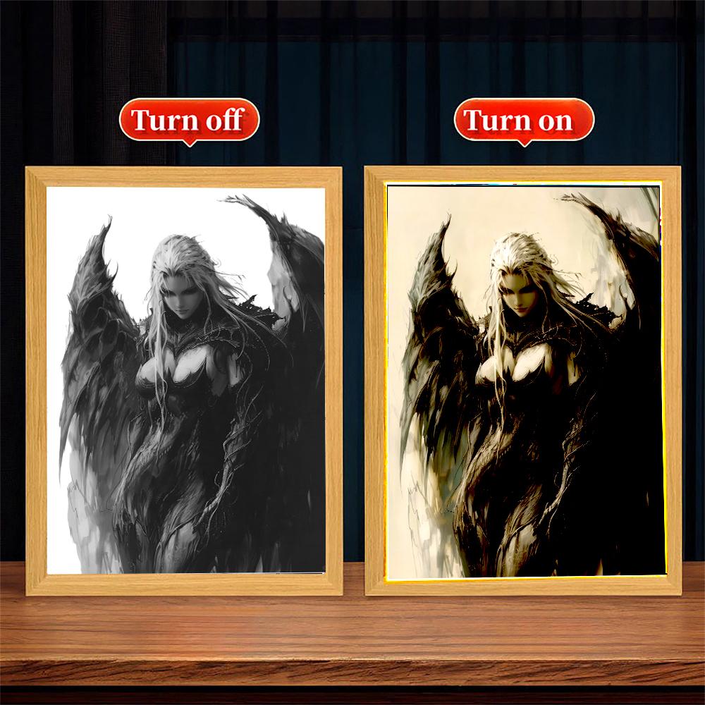 Anime Figure Light Painting Photo Frame Berserk Behelit Griffith Action Figures Led Lamps Room Decor  Chirstmas Gifts Moon Lamp