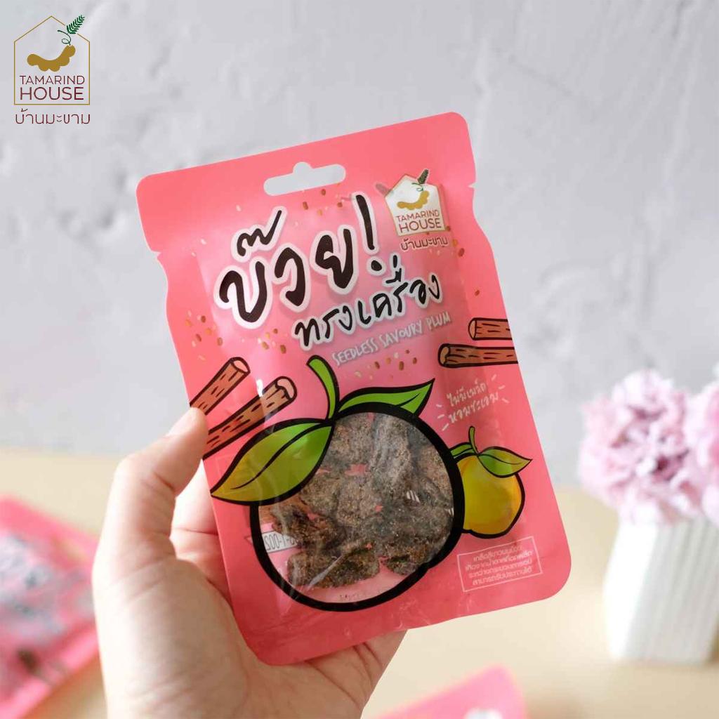 Tamarind House Seedless Plum, Золотая слива, Пикантная слива, вкус черники, 35 г. x 1/3/6/12 - Тайская закуска