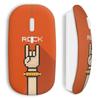 Wireless Mouse - MANIACASE - Rock Art Pixel - Orange - USB Wifi Dongle - Compatible Mac and PC