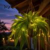 Maintenance Free Fake Greenery Lighted Artificial Fern Plant, Pre-Lit Faux with Warm LED Decor for Living Room String Lights, Indoor Outdoor