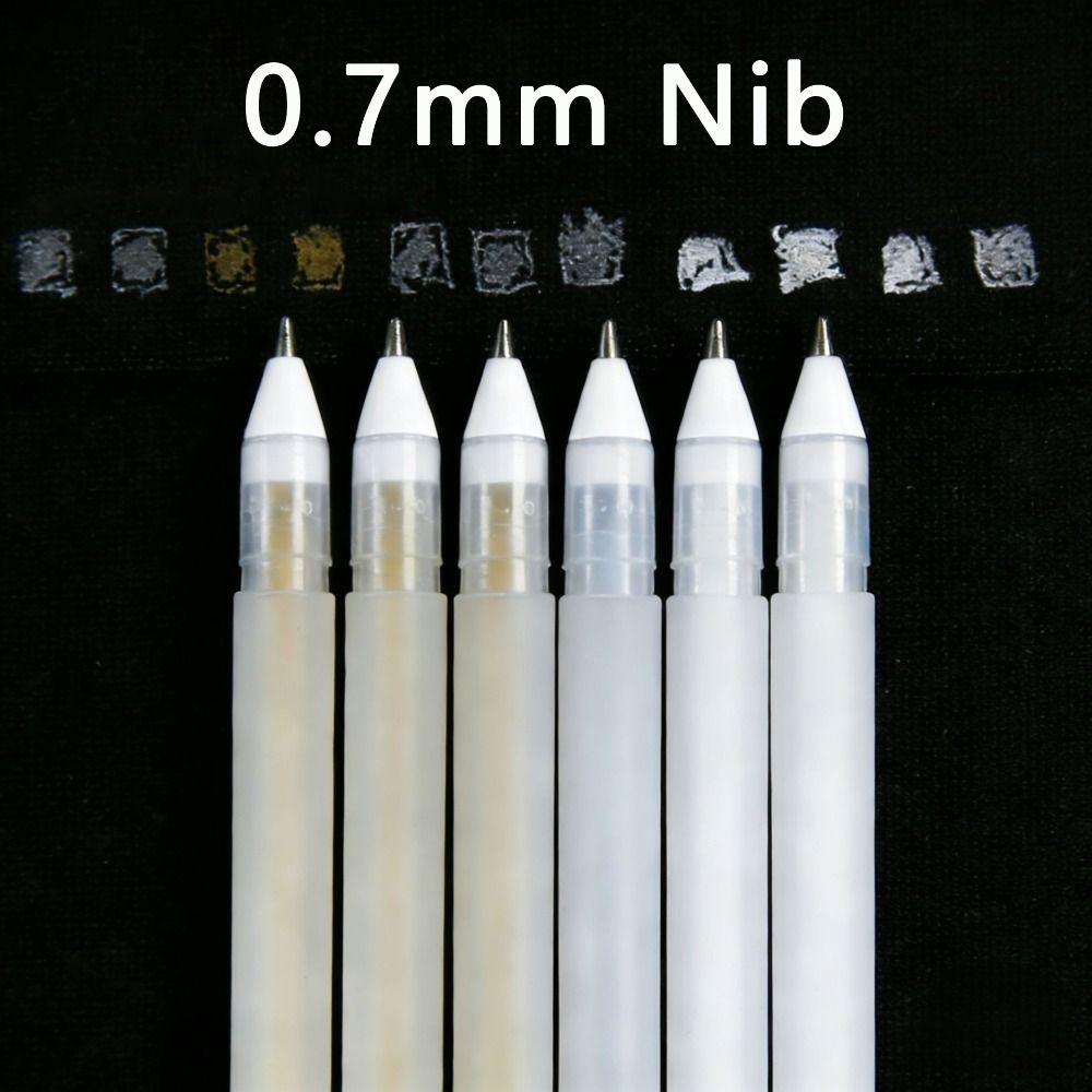 White/Gold/Silver Ink Marker Pen 0.7mm Nib Paint Marker Simple Highlighter Gel Pen Sketching