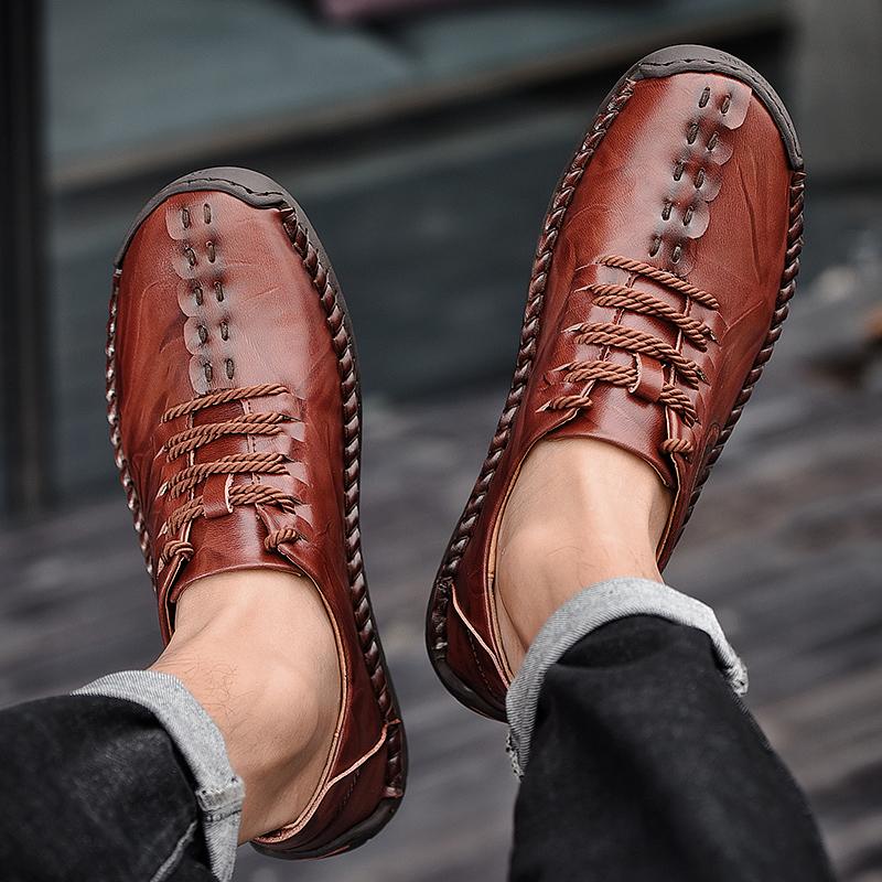 Men Leather Shoes Sneaker 2023 New Leather Handmade Shoes Men Casual Shoes