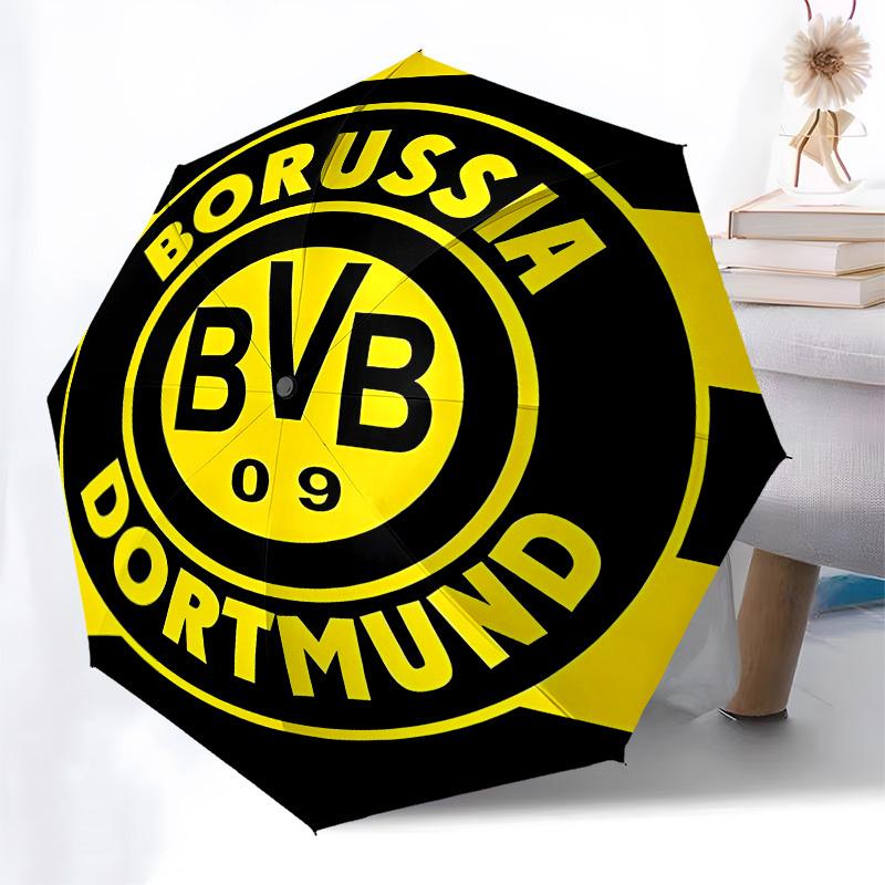 Боруссия Дортмунд, BVB Автоматическое Открытие и Закрытие, 8 Ребер Жесткости Портативный Зонт, Подходит для Мужчин и Женщин в Любое Время Года Идеальный