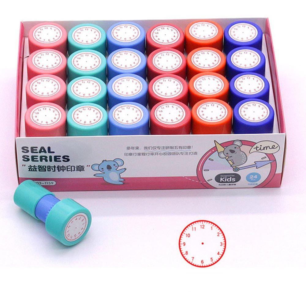 Teaching Aids Kids Toy Stamps Learning Recognition Clock Dial Student Teaching Tools Clock Stamp