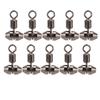 10pcs 3 Way Fishing Swivels T Turn Brass Barrel Triple Swivel Cross Line Fishing ConnectorsM